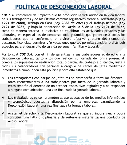 Política de desconexión laboral
