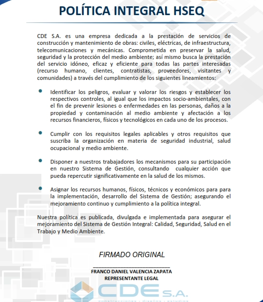 Política integral HSEQ